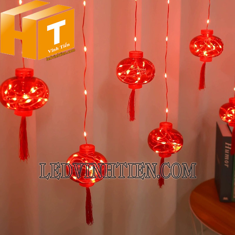 Dây led rèm lồng đèn đỏ