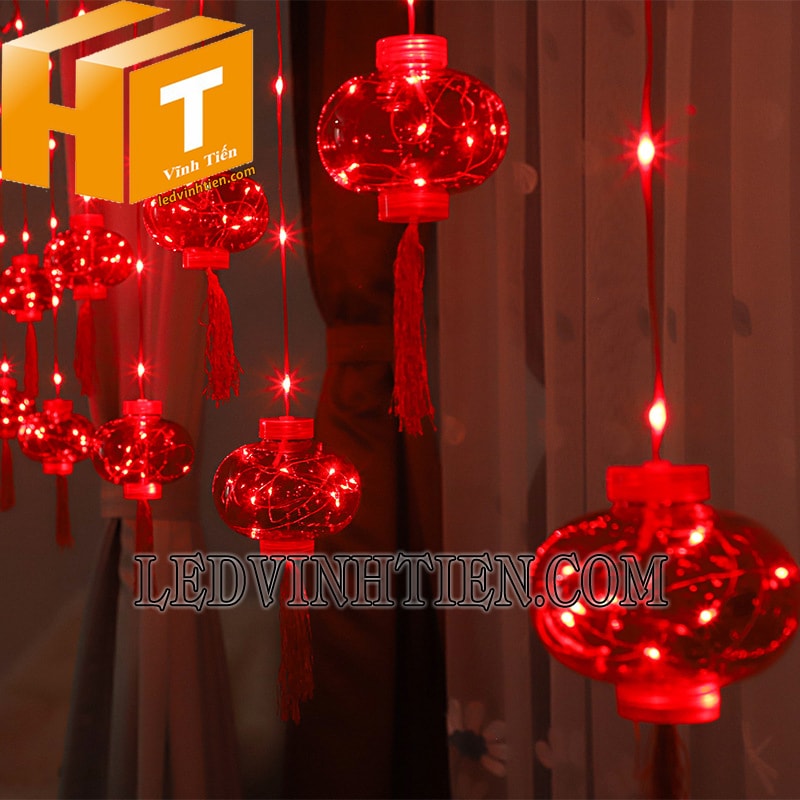 Dây lồng đèn led rèm đỏ