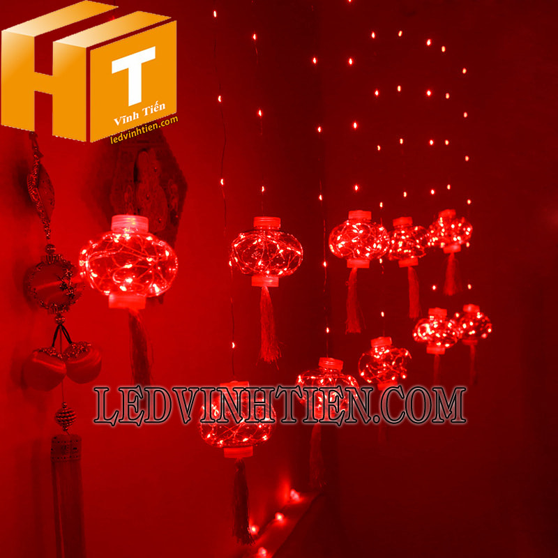 Dây lồng đèn rèm thả đỏ