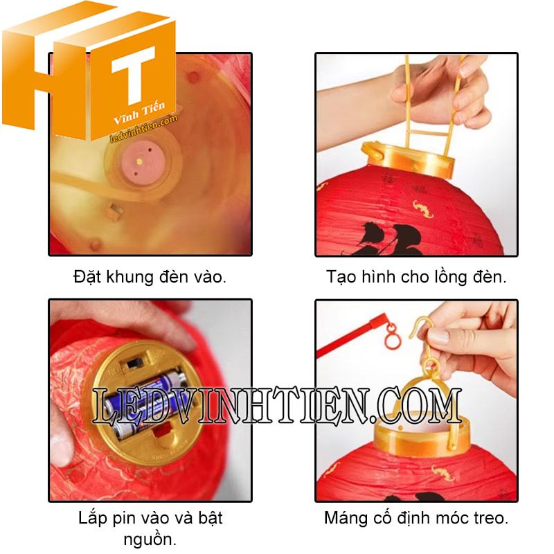 Cách sử dụng đèn lồng led chạy pin 2A