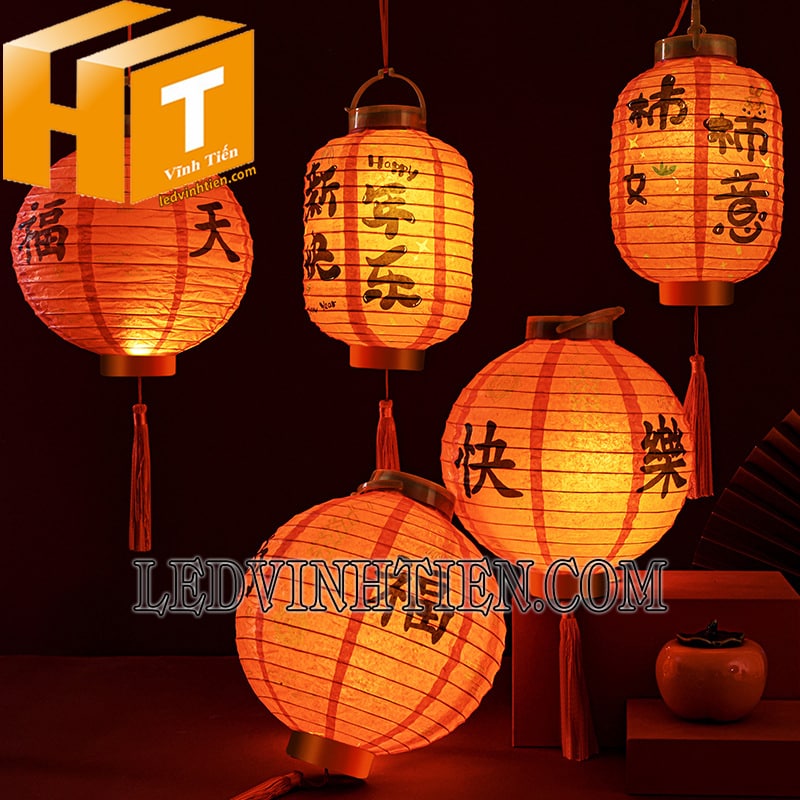 Lồng đèn led màu đỏ dùng pin