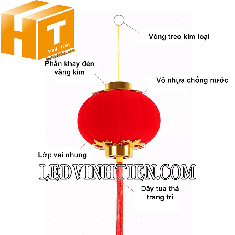 Đèn lồng bọc vải nhung loại tốt