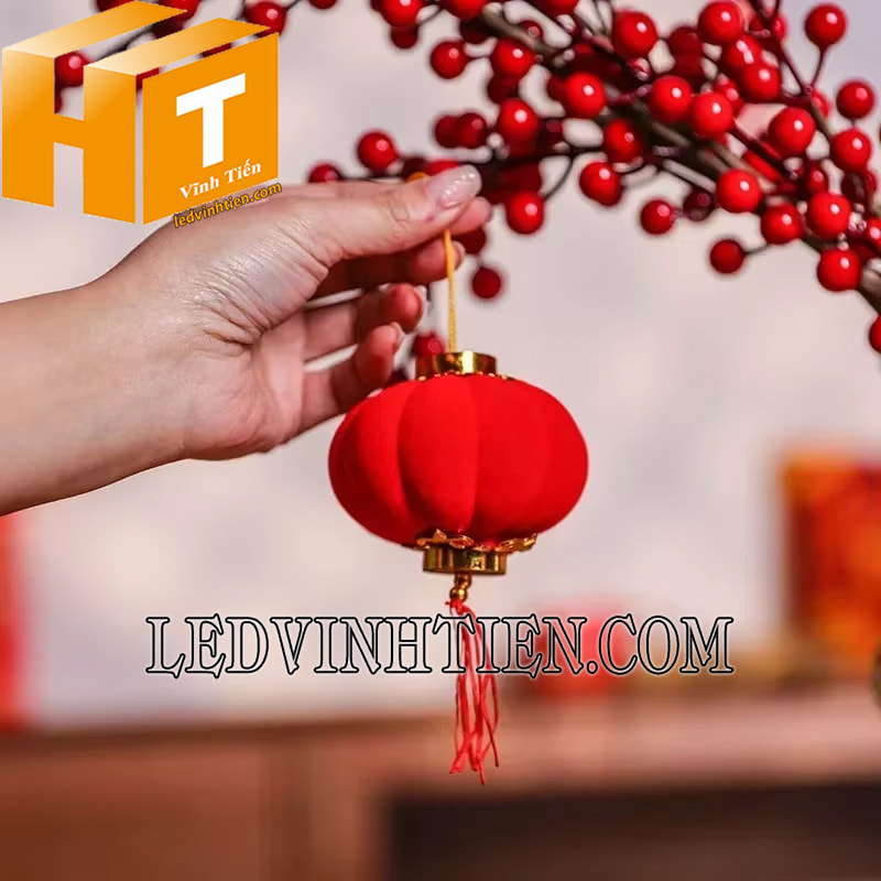 Đèn lồng nhựa bọc vải nhung