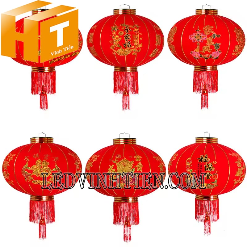 Đèn lồng bằng vải lụa có tua