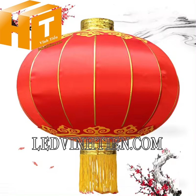 Lồng đèn bằng vải lụa có tua