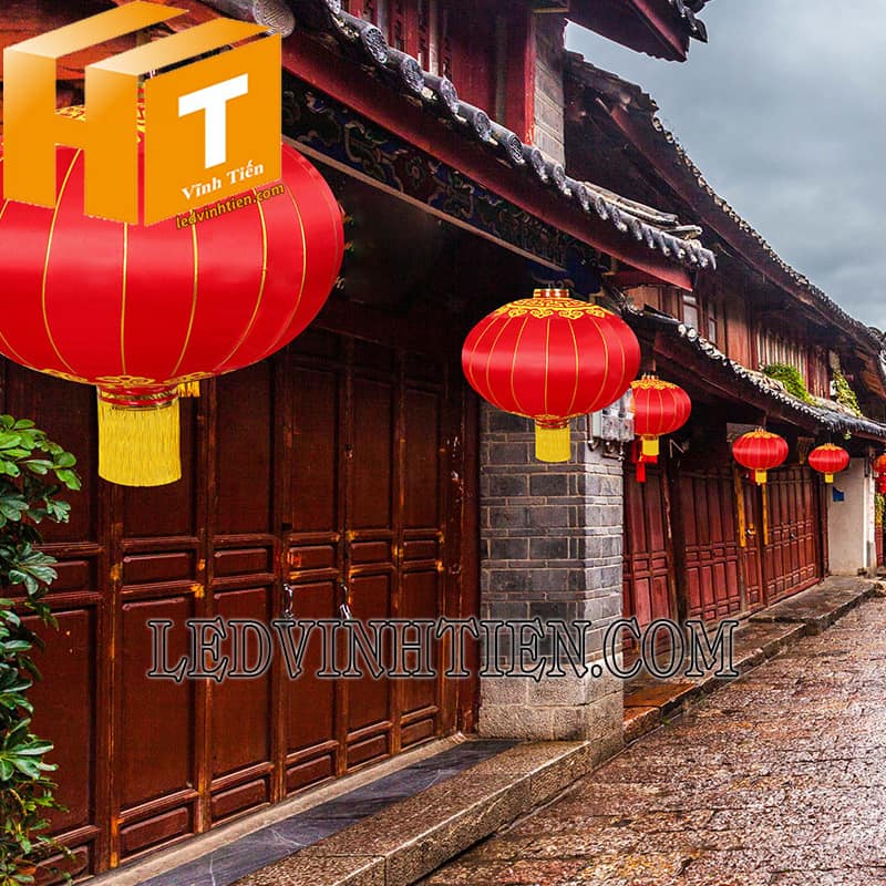 Lồng đèn vải có tua