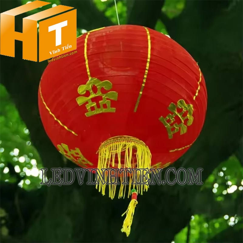 Đèn lồng vải đỏ có tua chống nước