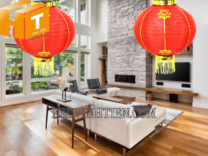 Lồng đèn vải trang trí ngày Tết