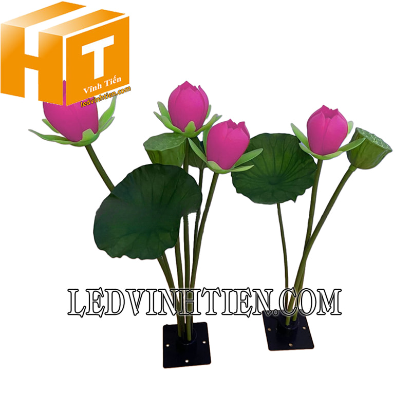 Hoa sen led nở tự động màu hồng