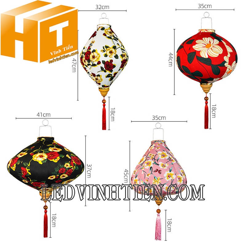 Đèn lồng Hội An vải lụa