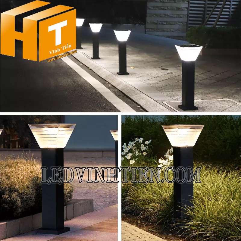 đèn trụ cổng năng lượng mặt trời 15W chính hãng tại Vĩnh Tiến