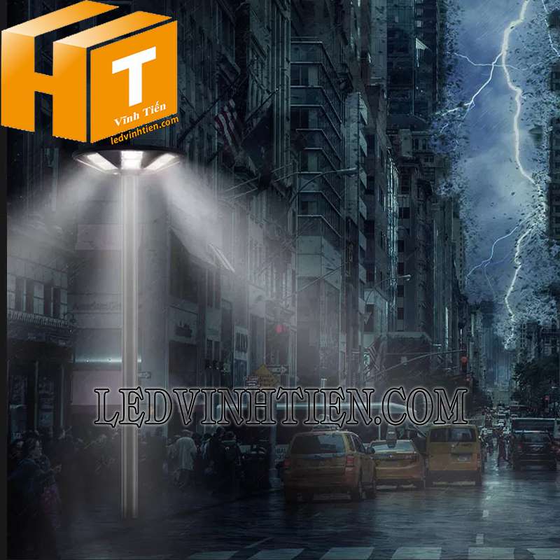 ứng dụng đèn sân vườn năng lượng mặt trời đĩa bay UFO 800W giá rẻ