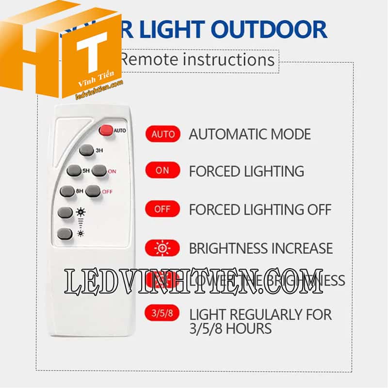 Đèn pha led năng lượng mặt trời 100W chống nước