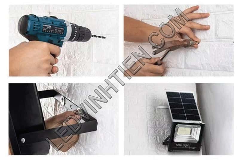 Đèn led pha 100W năng lượng mặt trời cao cấp