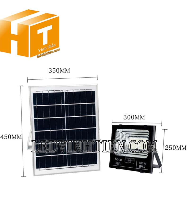 Đèn pha 100W năng lượng mặt trời