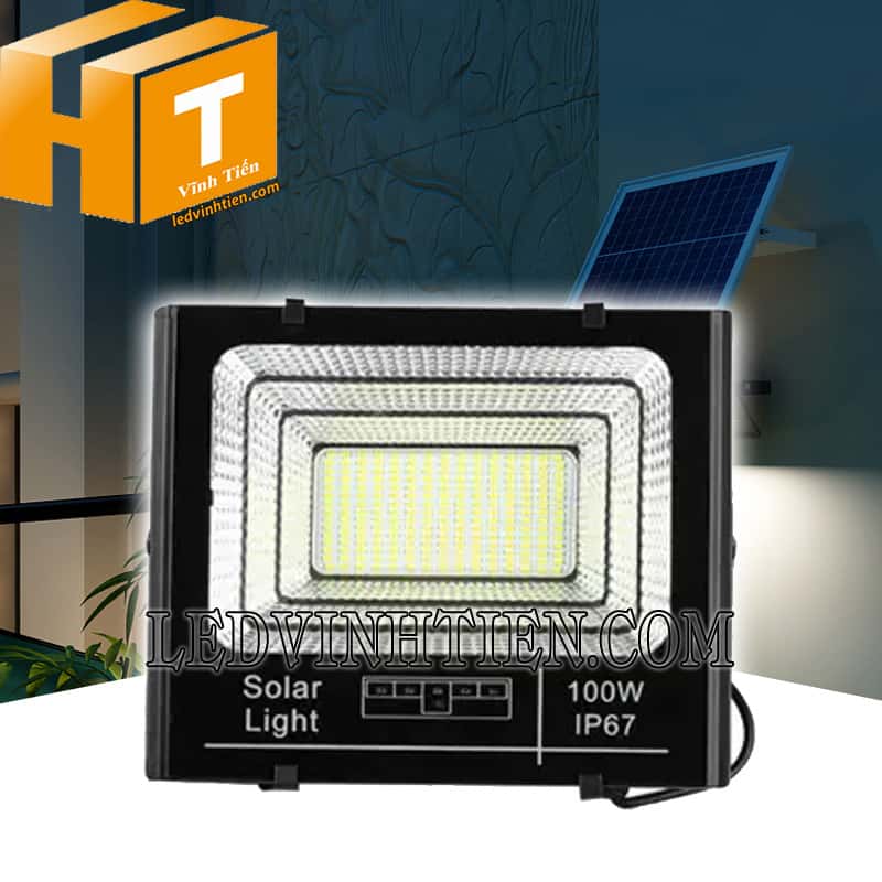 Đèn pha led năng lượng mặt trời 100W đủ công suất