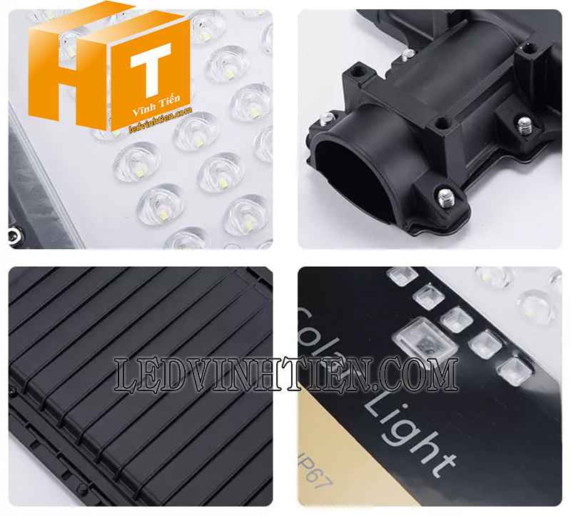 chi tiết đèn đường năng lượng mặt trời 100W Jindian