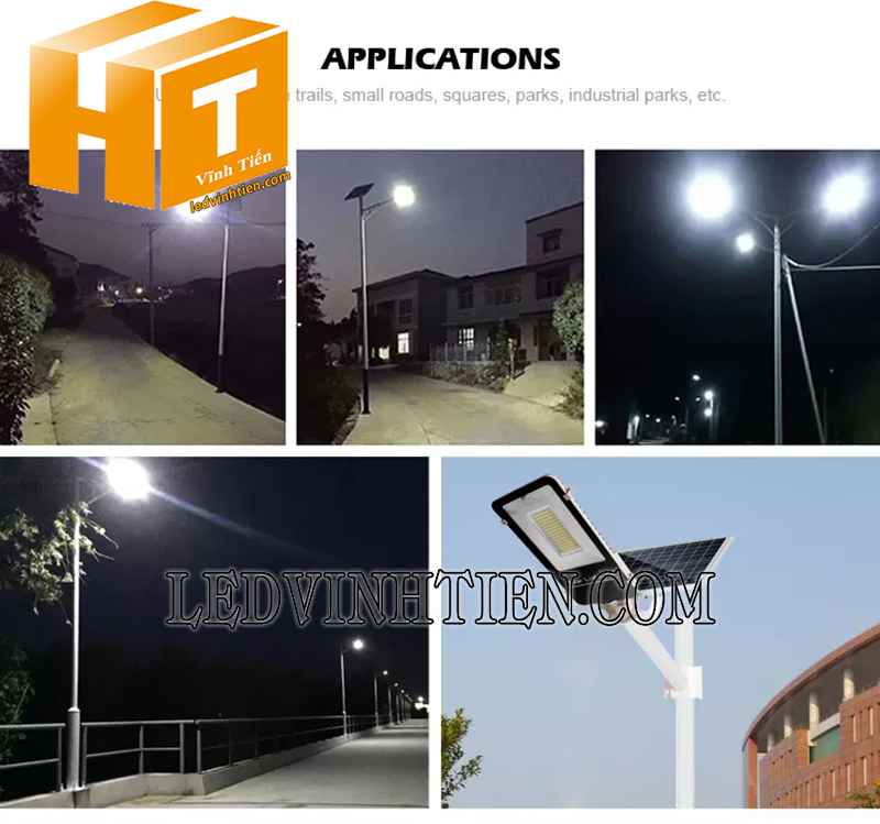 bán đèn đường led năng lượng mặt trời 100W tại vĩnh tiến