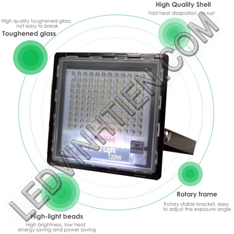 Đèn pha led 120W năng lượng mặt trời Jindian