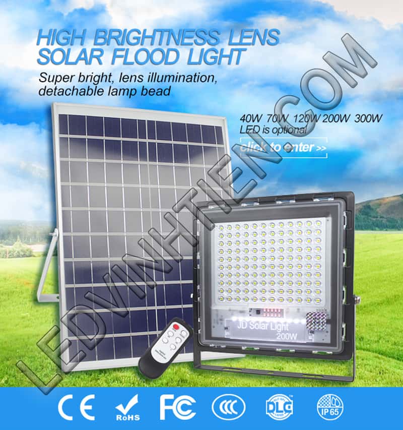 Đèn led pha năng lượng mặt trời 200W