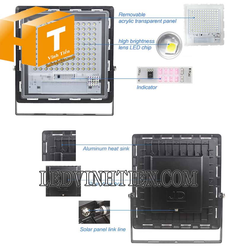 Đèn pha năng lượng mặt trời 200W