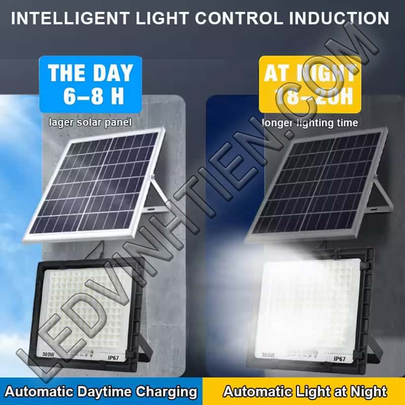 Đèn led pha năng lượng mặt trời 300W