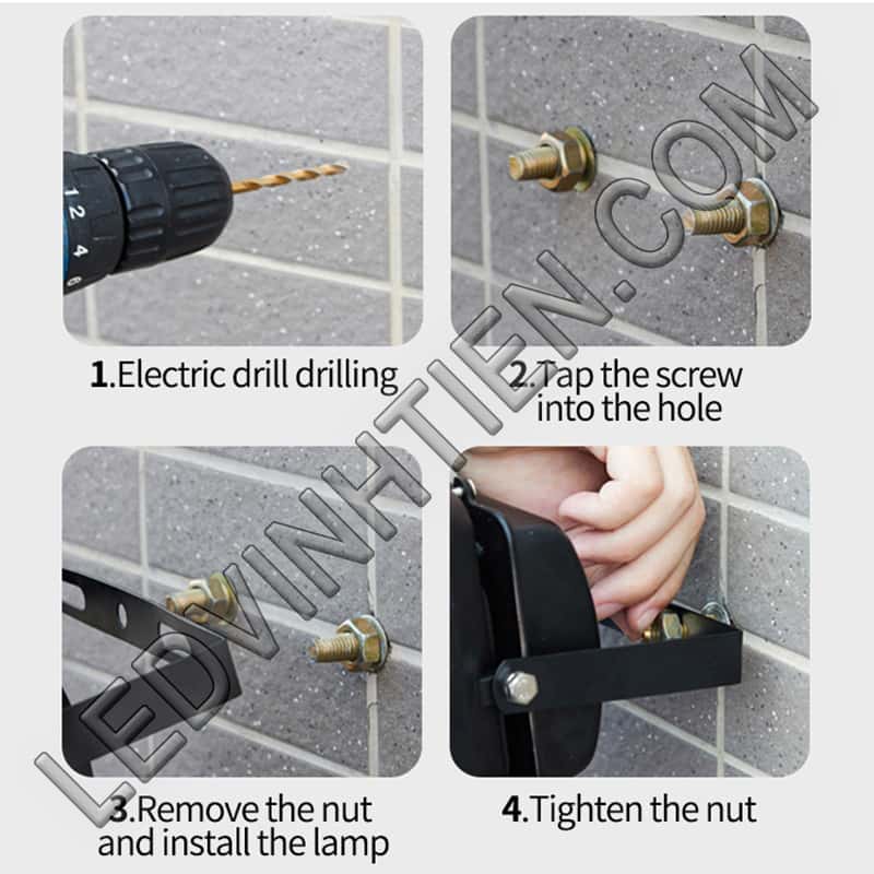 Hướng dẫn lắp đặt đèn pha năng lượng mặt trời JD-8200L