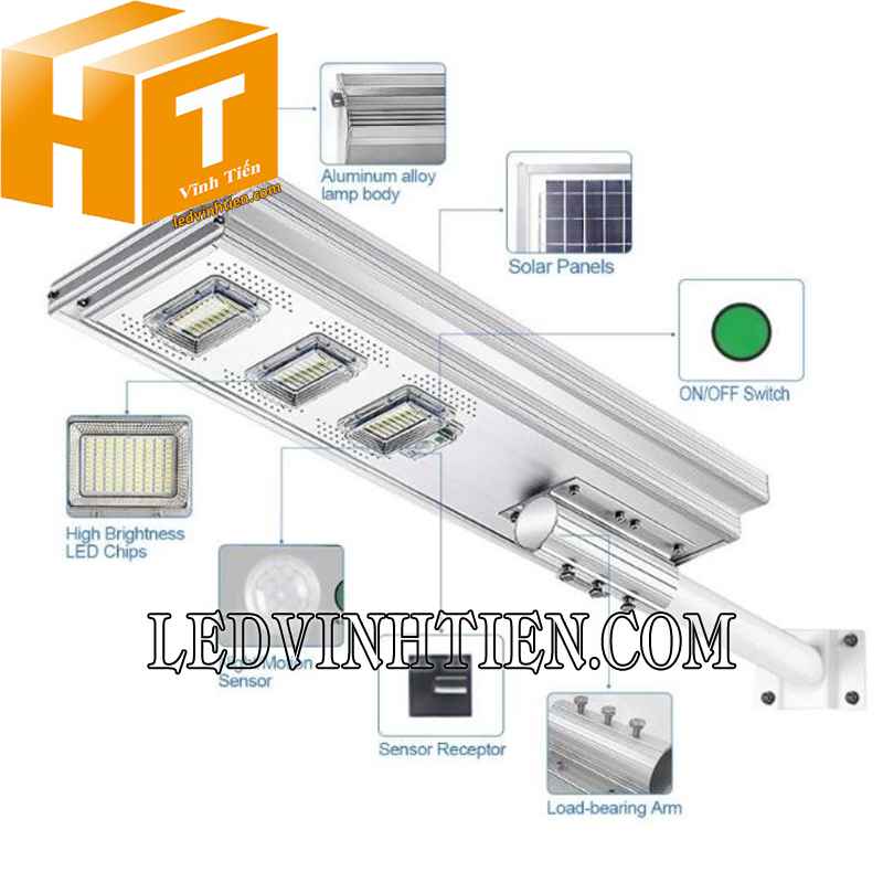 cấu tạo của đèn đường mặt trời 300W Jindian