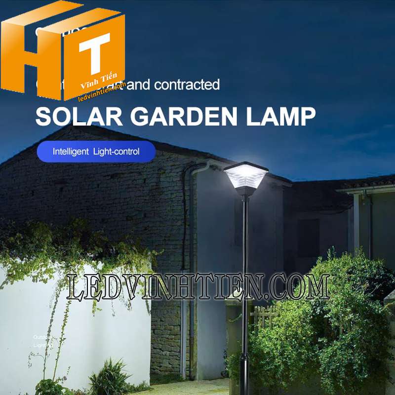 ứng dụng đèn sân vườn năng lượng mặt trời TY082 tại Vĩnh Tiến