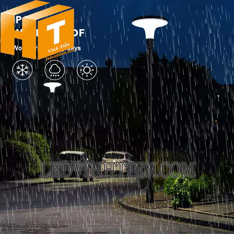 ứng dụng đèn sân vườn năng lượng mặt trời TYD083 tại Vĩnh Tiến