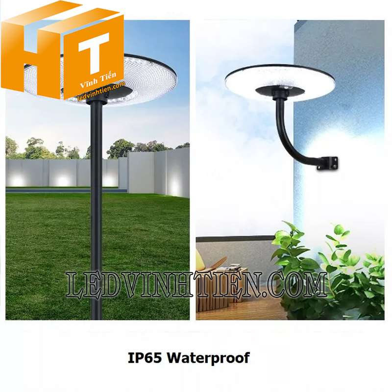 ứng dụng đèn sân vườn năng lượng mặt trời UFO 600W tại Vĩnh Tiến