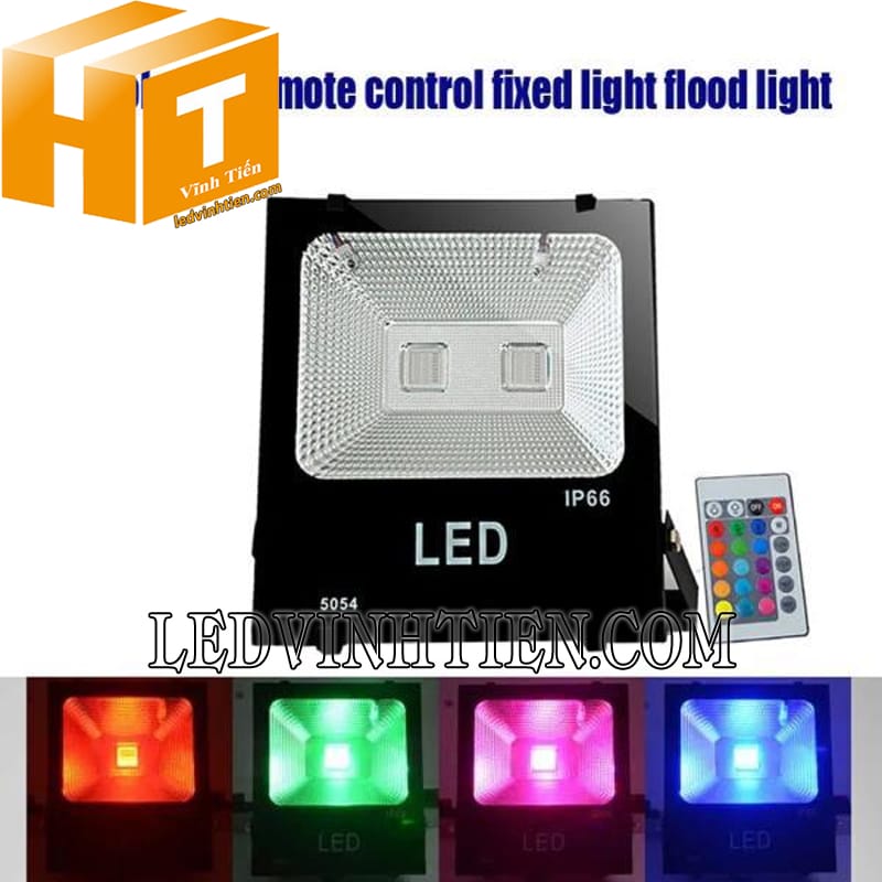 Đèn pha led 100W đổi màu