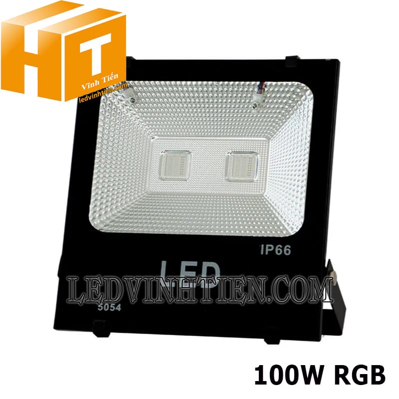 Đèn pha led 100w 7 màu có remote