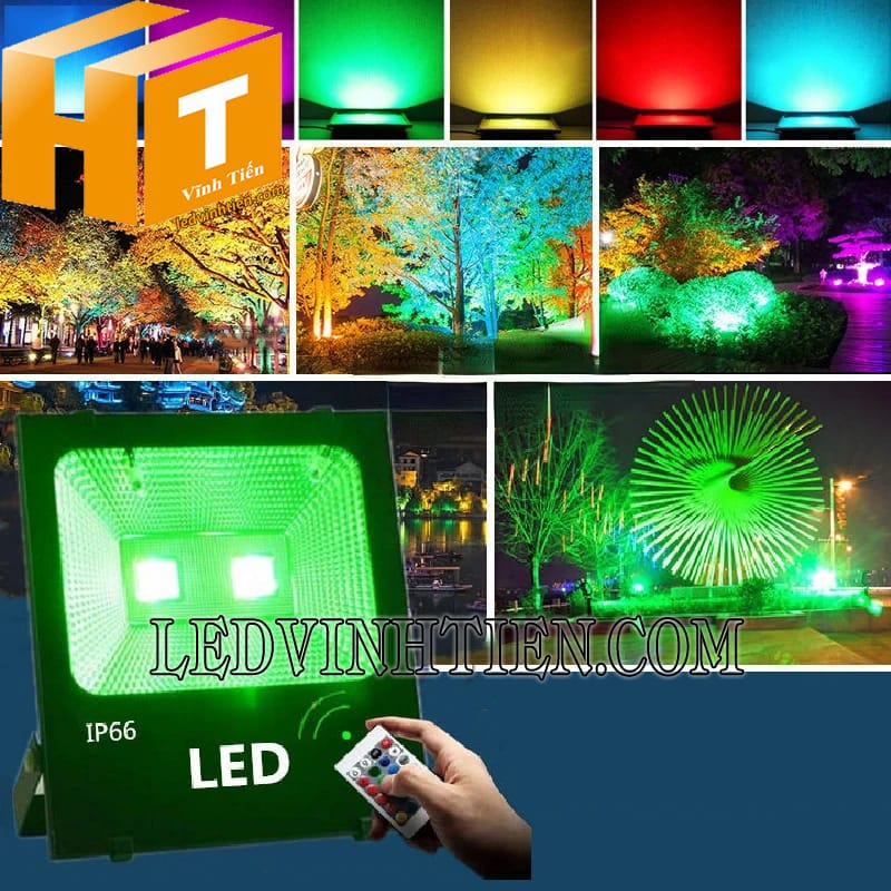 Đèn pha led 100w rgb chiếu sáng công viên