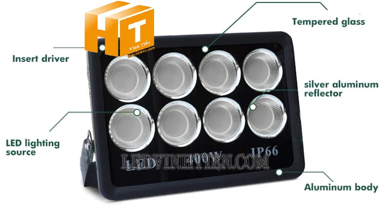 Đèn pha led chiếu cây đổi màu công suất 100w