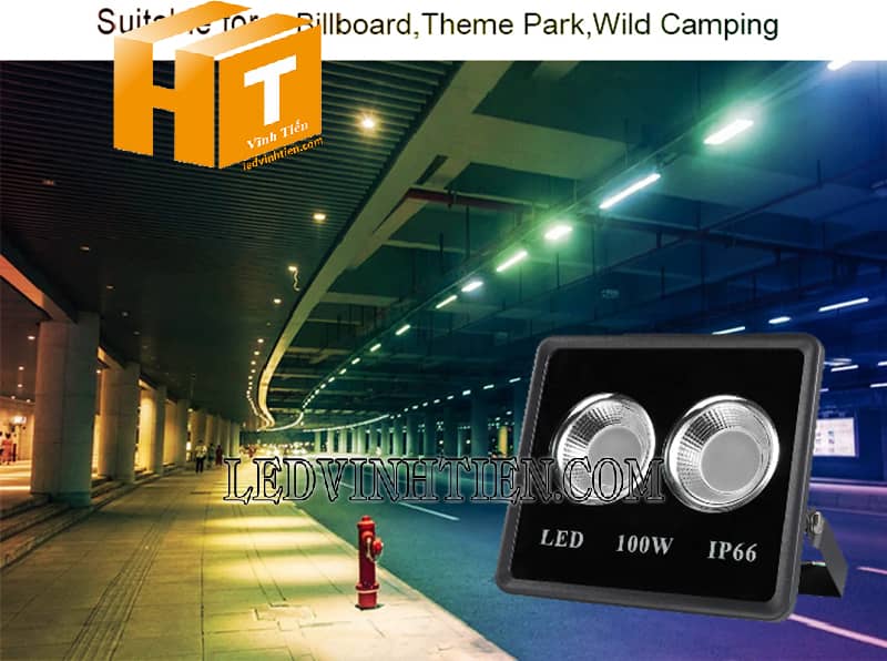 Đèn pha led cob 100W đổi màu giá rẻ