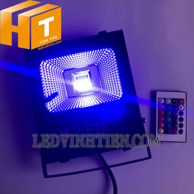 Đèn pha led vỏ đen 20w RGB