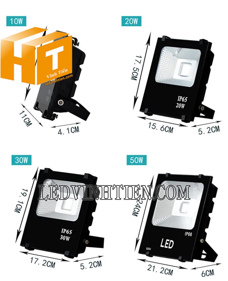 Đèn pha led đổi màu công suất 30w