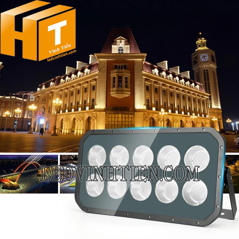 Đèn pha led 500w nhiều màu vỏ đen