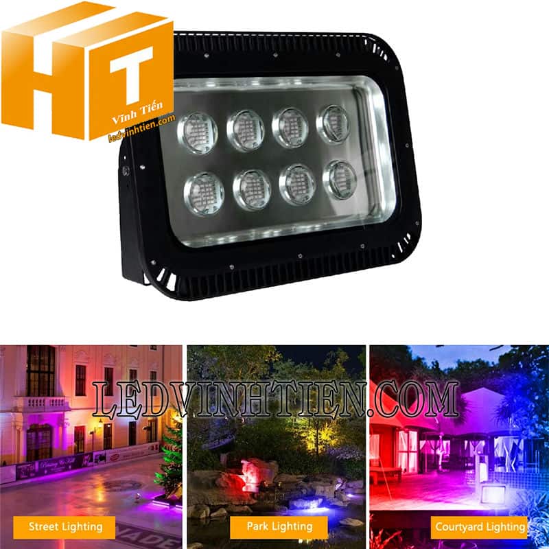 Đèn led pha đổi màu 400W cầu lồi