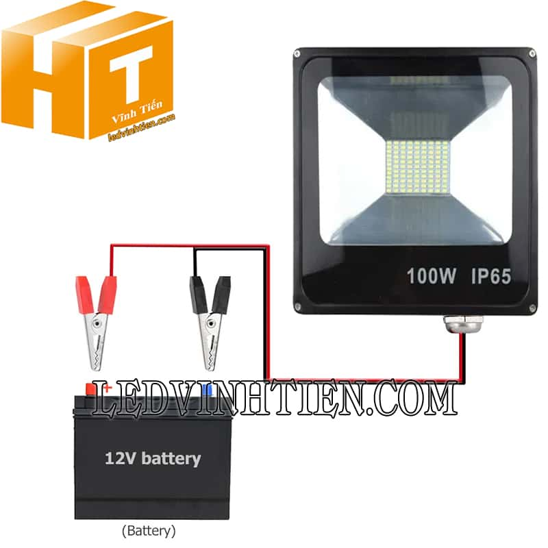 Đèn pha led 12V DC kẹp bình