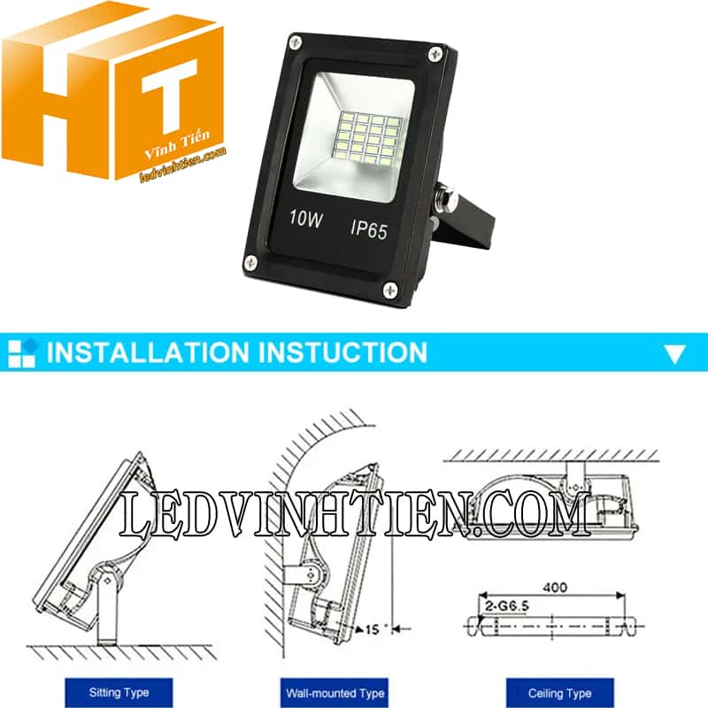 Đèn pha led 12v 10W