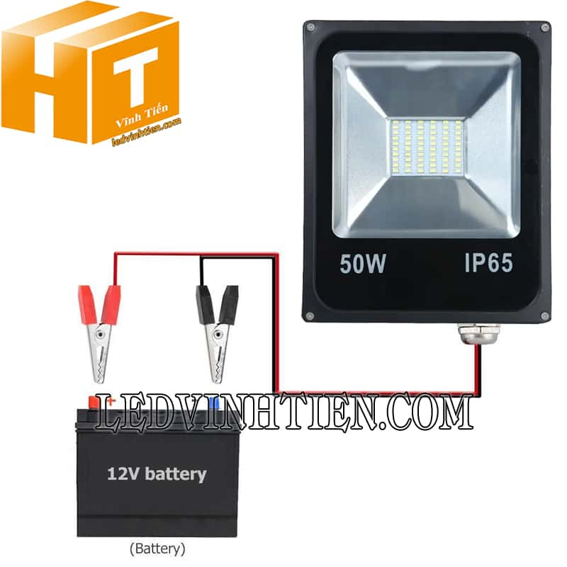 Đèn pha led 12V kẹp bình