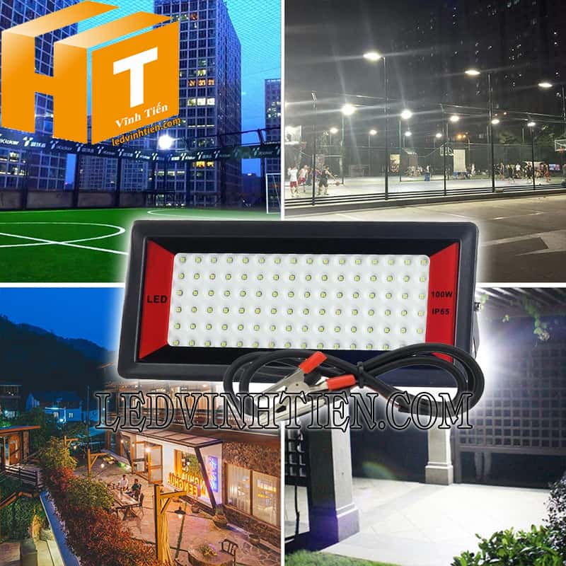 Đèn led pha kẹp bình 100W ngoài trời