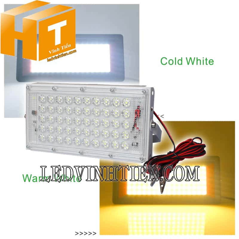 Đèn pha led dc 12V ánh sáng vàng