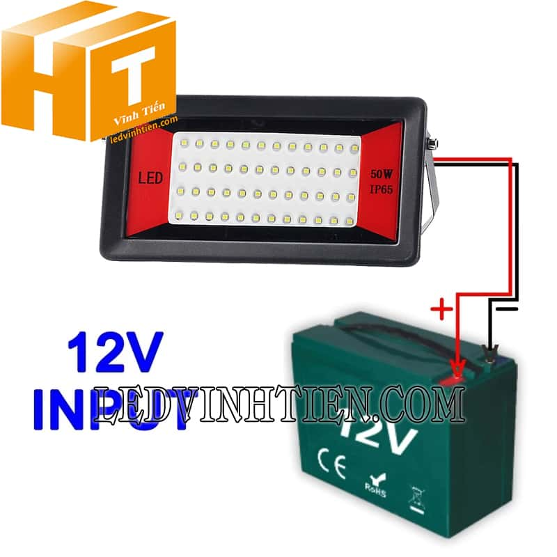 Đèn pha 12V 50w siêu mỏng dùng bình ắc quy