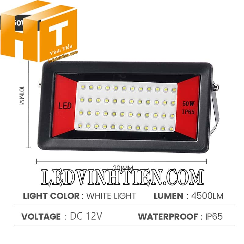 Đèn pha led 12V 50w siêu mỏng