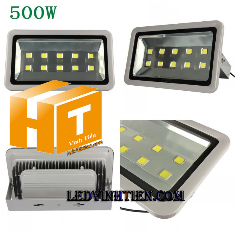 Đèn pha led 500W  vỏ xám loại tốt, giá rẻ, đủ watt, ngoài trời, ánh sáng trắng, vàng, dùng chiếu sáng banner, bảng hiệu quảng cáo ngoài trời, ledvinhtien.com