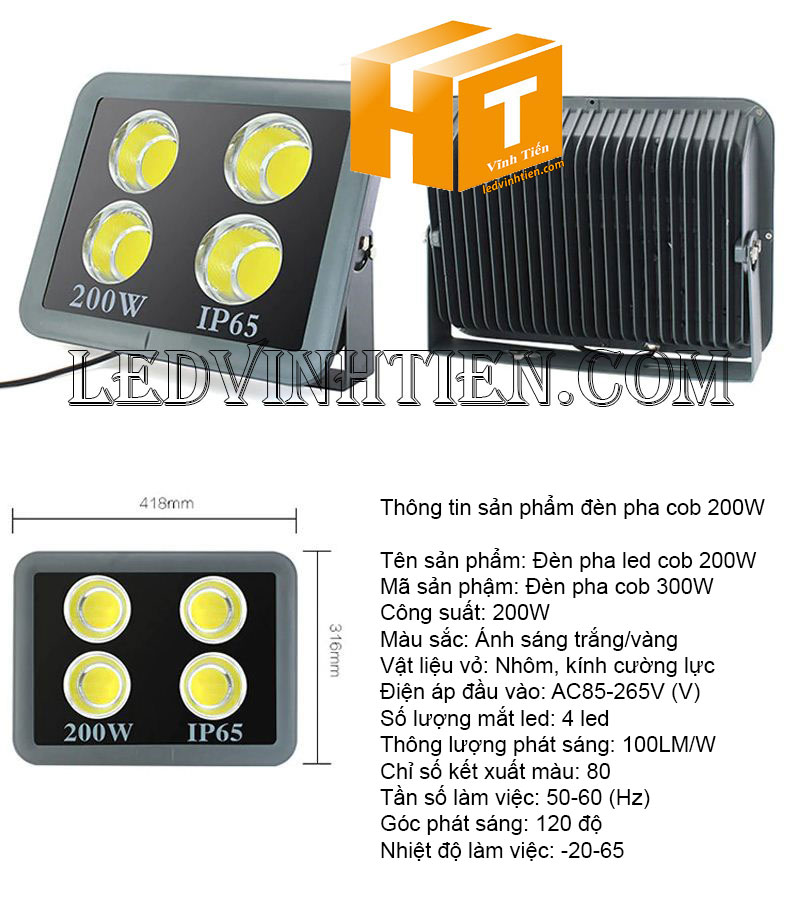 Đèn pha led cob 150w là sản phẩm của công ty đèn led Vĩnh Tiến, nhập khẩu và phân phối sỉ, Đèn pha led cob 150w được sử dụng cho chiếu sáng biển quảng cáo, sân chơi thể thao, chiếu sáng cho các nhà xưởng, bảng hiệu, bảng quảng cáo,chiếu sáng công cộng,chiếu sáng sân vườn, IP66, 67, 65, ÁNH SÁNG TRẮNG, VÀNG | Góc chiếu 60 độ | LEDVINHTIEN.COM chuyên đèn led công nghiệp chiếu sáng xa, rộng, chiếu sáng bảng hiệu, chiếu sáng bảng quảng cáo DÙNG CHIẾU SÁNG NGOÀI TRỜI, SÂN VẬN ĐỘNG, SÂN BANH, QUẢNG TRƯỜNG, CÔNG VIÊN,...