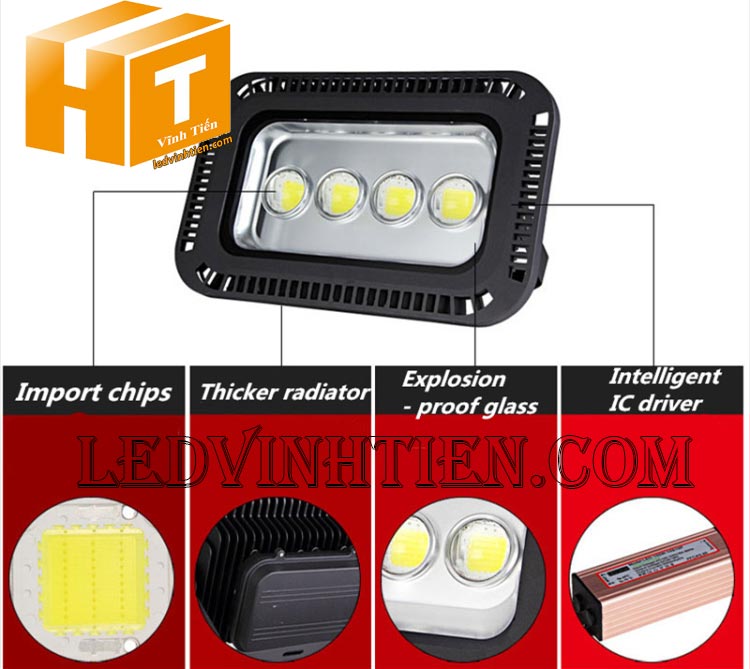 Đèn pha led thấu kính lúp 200w loại tốt